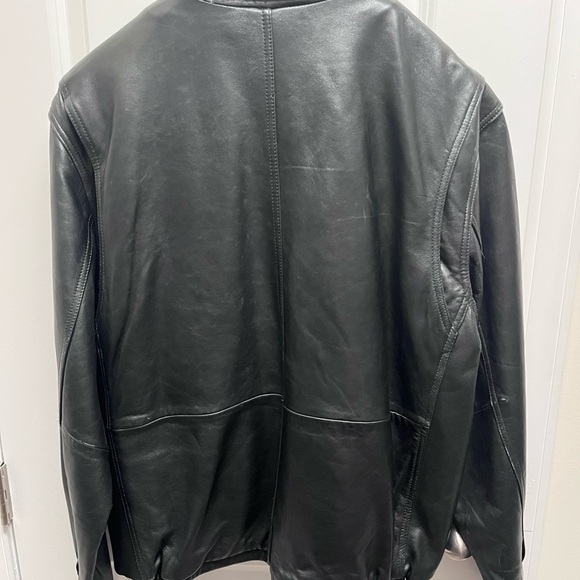 American Classics Men's Black Leather Quilt lined bomber Jacket XL - Picture 2 of 15